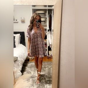 Express Yourself Blush Pink Floral Print Satin Babydoll Dress